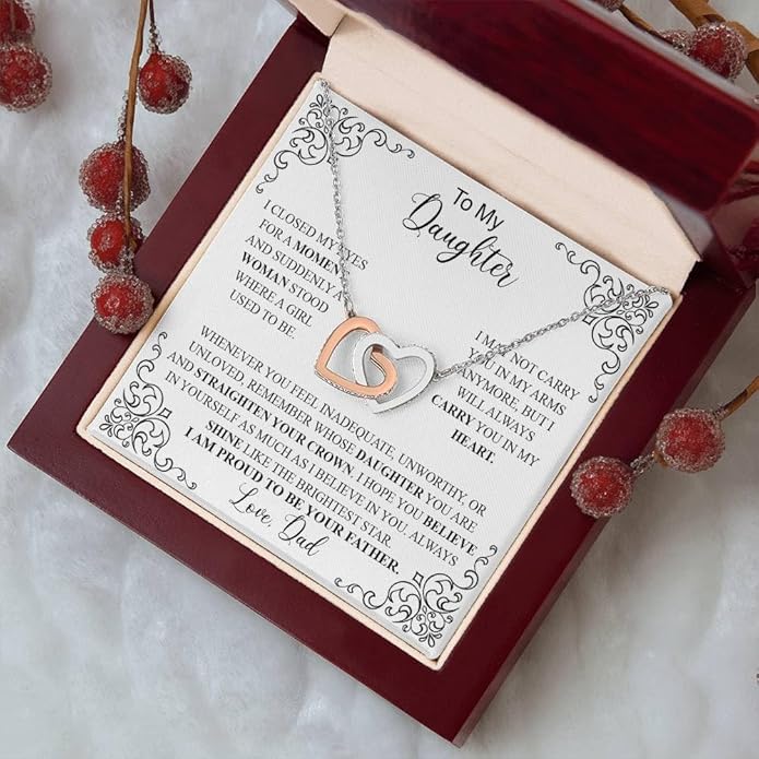 To My Daughter Gift Necklace From Dad or Mom - Badass Daughter Jewelry With Heartfelt Message & Elegant Box