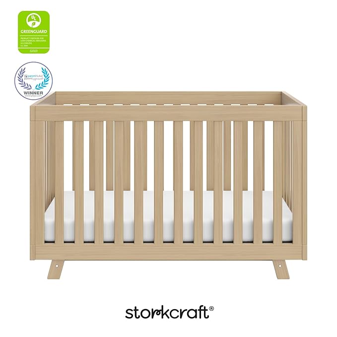 Storkcraft Beckett Grow-with-Me Convertible Crib (Driftwood) – GREENGUARD Gold Certified, Converts to Toddler Bed & Daybed, Fits Standard Crib Mattress, Easy-to-Assemble