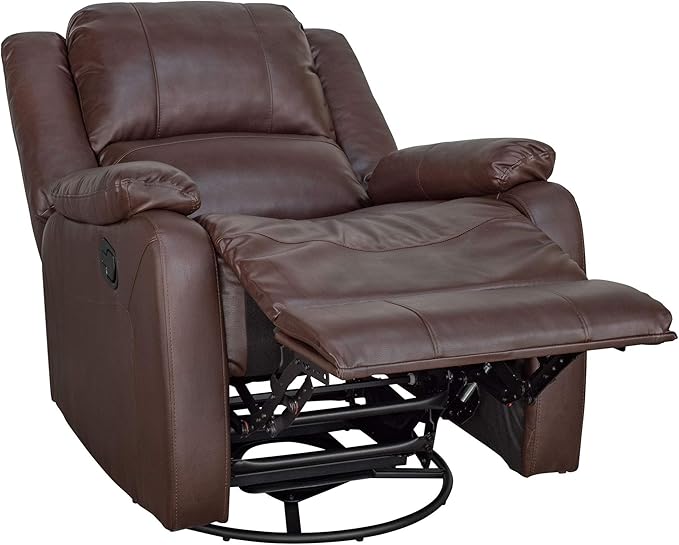 RecPro Charles Collection | 30" Swivel Glider RV Recliner | RV Living Room (Slideout) Chair | RV Furniture | Glider Chair (Mahogany, 1-Pack)