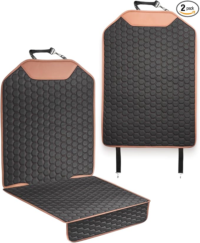 Set Car Seat Protector & Seat Back Protector Hexy One - Kick Mat Back Seat Protector Hexy - Waterproof & Non-Slip Car Seat Protector