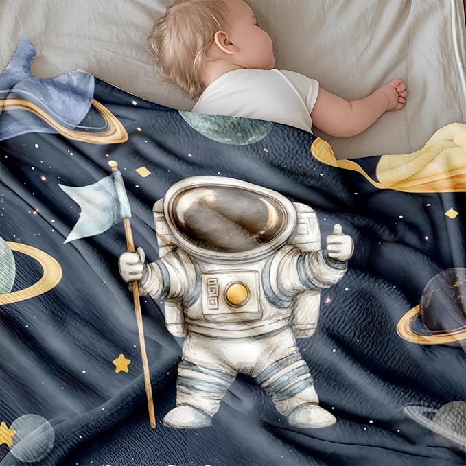 Ship Next Day, Personalized Baby Blanket for Boys Girls - Printed in USA, Custom Baby Blanket with Name Super Soft Plush Flannel, Easter Christmas Brithday Gifts for Baby Shower Kids Toddlers Newborn