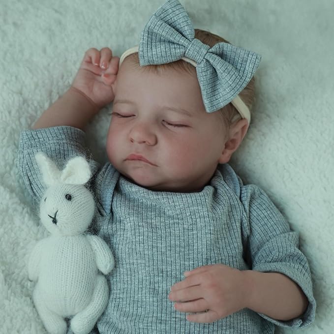 SCOM Realistic Reborn Baby Dolls - 18 Inch Real Life Baby Girl, Lifelike Doll with Anatomically Correct, Newborn Baby with Full Body Vinyl for Kids Age 3+ Gift