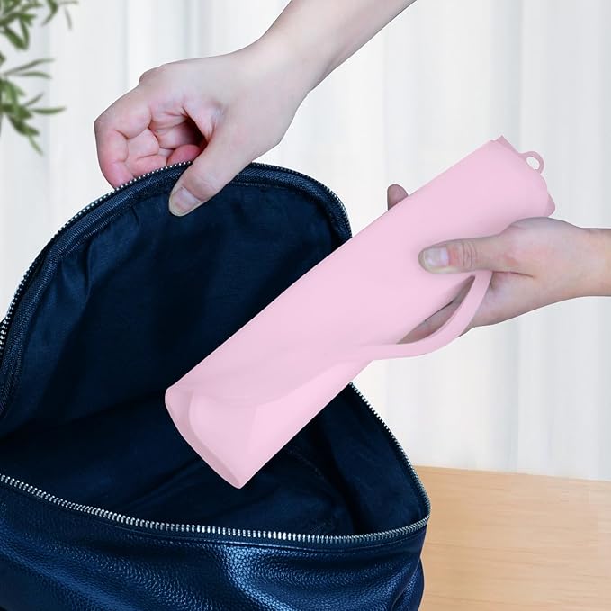 Silicone Microwave Steam Sterilizer Bag for Baby Bottles, Reusable Sterilizing Bag for Pump Parts and Toddler Accessories, Easy to Use Sterilizer Bags Perfect for Home and Travel, Pink (2PC)