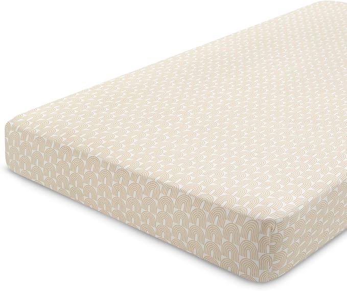 Delta Children Fitted Crib Sheets for Girls and Boys - 100% Organic Cotton Crib Sheet for Standard Crib and Toddler Mattresses - 28x52 Inch - GOTS Certified (Pack of 3), Neutral Boho