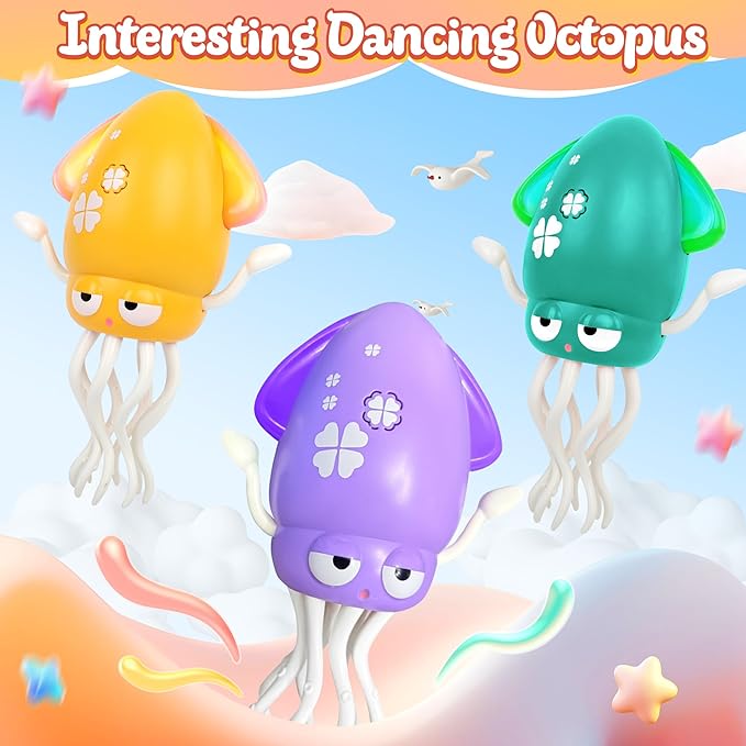 Sachie Dancing Octopus Baby Toy β Electric Crawling Octopus with Music & Lights, Rechargeable Sensory Toy for Infants & Toddlers, Fun Learning Gift for Boys & Girls(Purple)