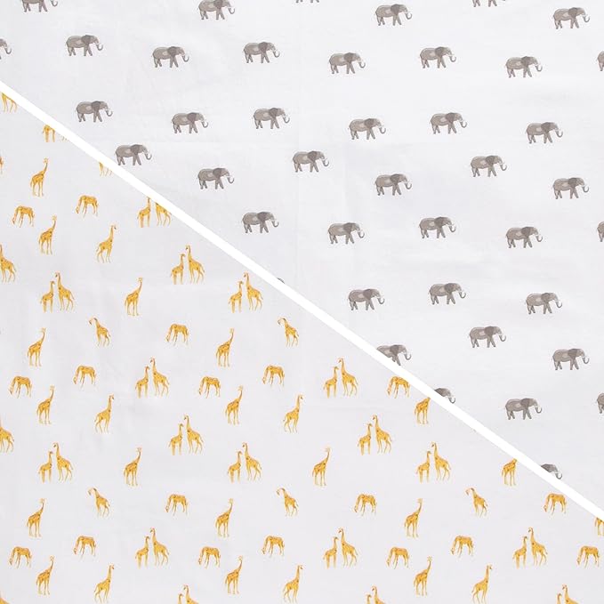 Delta Children 100% Cotton Flannel Baby Receiving Blankets for Girls and Boys – 30x30 Inches (Pack of 2), Safari Friends