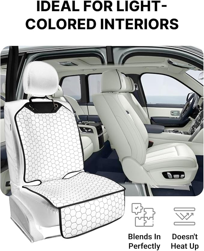 Premium Leather Car Seat Protector for Child Car Seat Cover from Dirt Scratches (2pc White)
