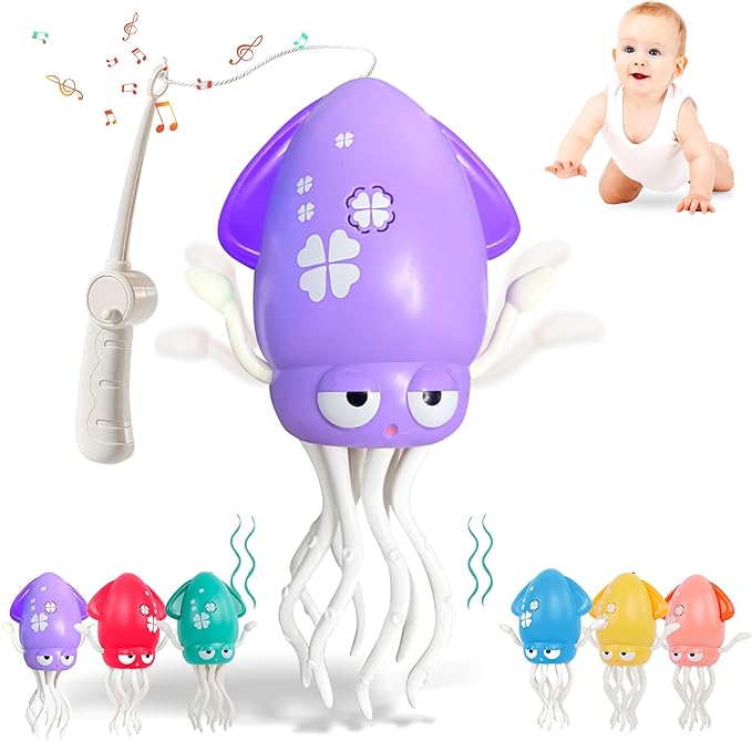 Sachie Dancing Octopus Baby Toy β Electric Crawling Octopus with Music & Lights, Rechargeable Sensory Toy for Infants & Toddlers, Fun Learning Gift for Boys & Girls(Purple)