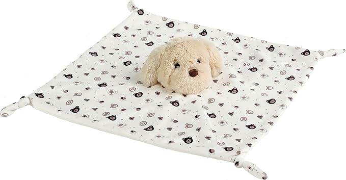 CREVENT Cozy Plush Baby Security Blanket, Loveys for Baby Girls and Boys, Birthday (Dog+Tag)