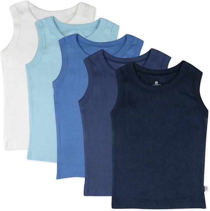 HonestBaby Sleeveless Muscle T-Shirts 100% Organic Cotton for Infant Baby and Toddler Boys, Girls