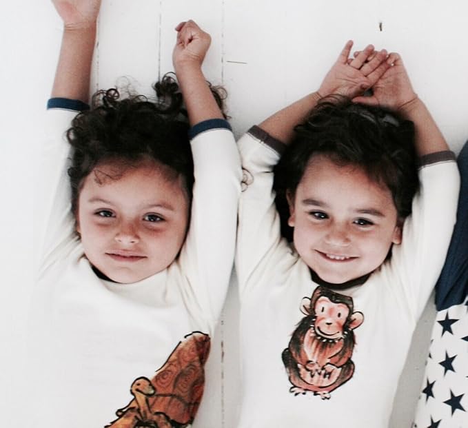 Babysoy Jane Goodall Long Sleeve Baby Toddler Unisex Boy Girl Animal Print Tee