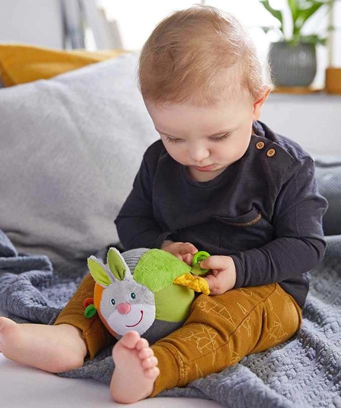 HABA Baby Balls - Machine Washable Baby Sensory Toys - Ideal Baby Toy for Teething, Tummy Time Toys for Ages 6 Months & up