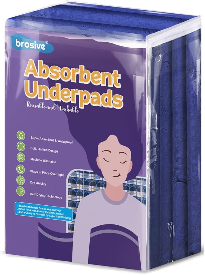 Hide Stains Washable Waterproof Pads 36x72 Inch (1 Pack) for Incontinence, Bed Wetting, Underpads, and Pet Protection - Navy Blue, Ideal for Elderly, Adults, Kids and Pets