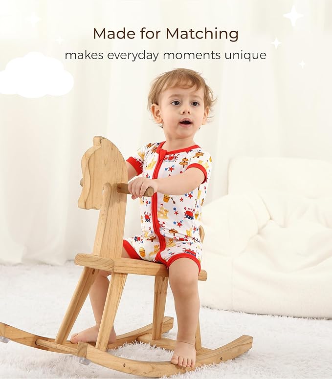 Baby Boy Romper Toddler Boys Short Sleeve Shorts Soft Jumpsuit Outfit Viscose Made from Bamboo