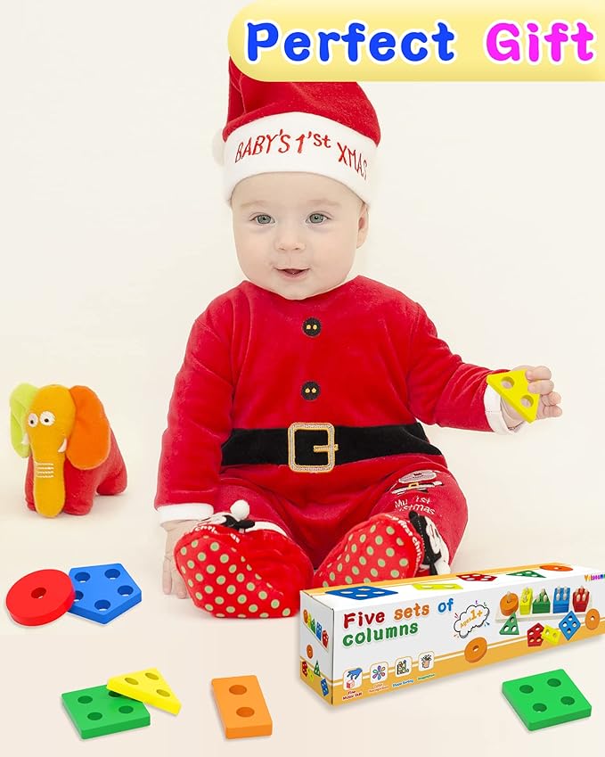 Yetonamr Montessori Toys for 1 2 3 Years Old Boys Girls Birthday Gifts, Wooden Sensory Toys for Ages 2-4 Kids Baby, Toddler Learning Toy Activities Puzzles Ages 1-3