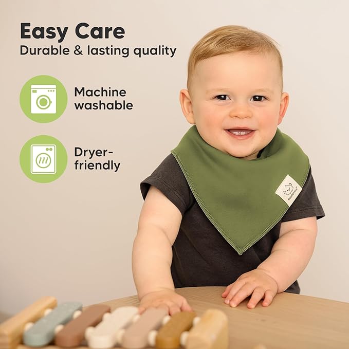 8-Pack Organic Baby Bandana Bibs for Boys, Girls - Super Absorbent Triangle Baby Bibs for Drooling and Teething Infant, 100% Cotton Extra Soft for Newborn, Infant 0-36 Months (Cruise)