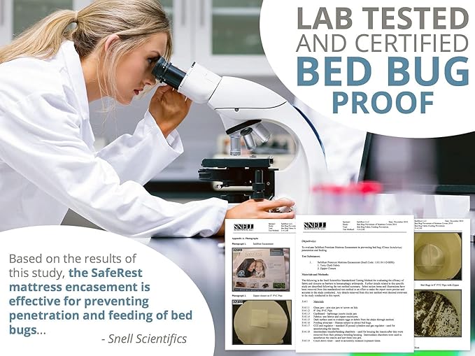 SafeRest Zippered Mattress Protector - Premium 9-12 Inch Waterproof Mattress Cover for Bed - Breathable, Noiseless Washable Mattress Encasement - Twin XL