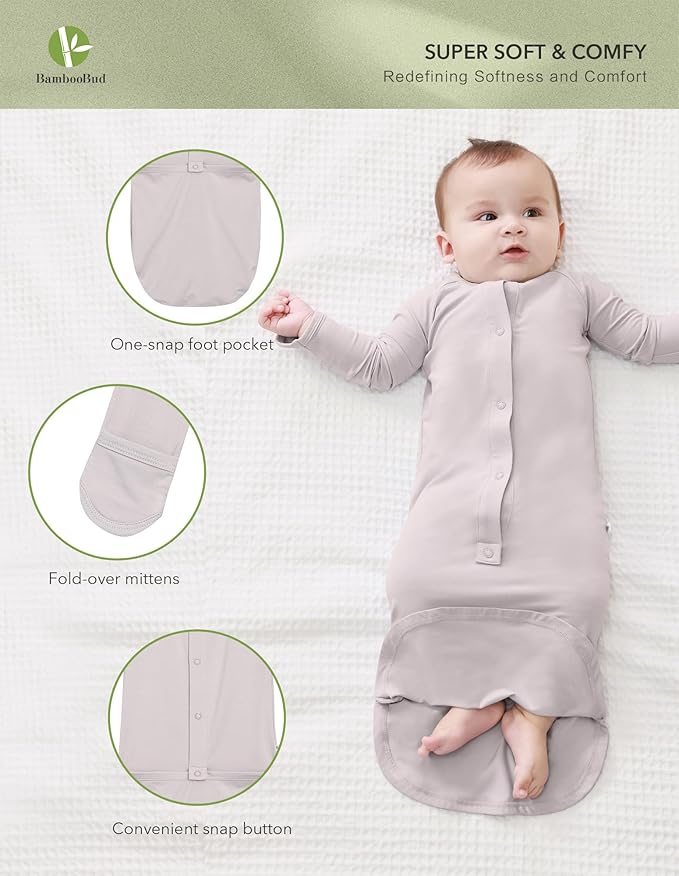 Baby Nightgowns Sleeper Gown Newborn Long Sleeve Pajama Gowns Unisex Viscose from Bamboo Infant Sleepwear