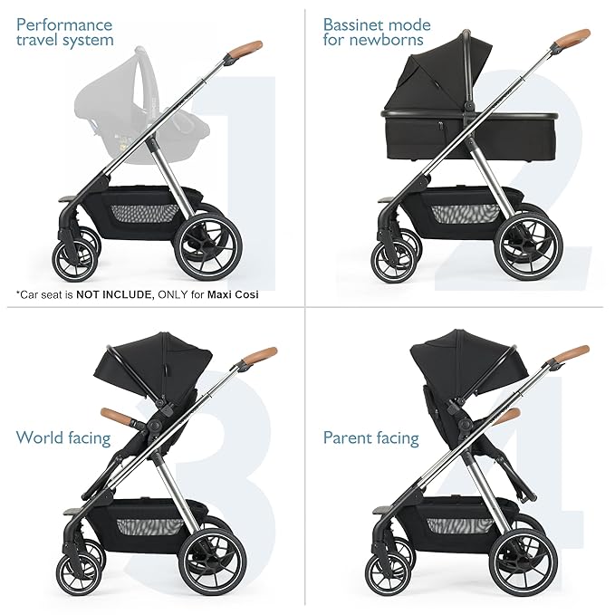 Beberoad Love RX 3-in-1 Baby Stroller with Bassinet, Toddler Stroller, Foldable Newborn Infant Stroller with Organizer, Rain Cover, Sunshade & Mosquito 2 in 1 Cover, Large Storage Basket