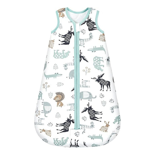 Mosebears Sleep Sack Baby Winter Wearable Blanket with 2-Way Zipper,2.5 TOG Cotton Sleep Sack Unisex (Deer, 0-6 Months)