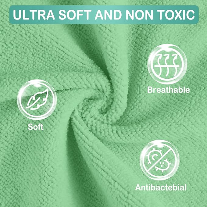 Viviland Baby Washcloths, Super Soft Baby Bath Towels for Newborn 24 Pack, Absorbent Face & Body Wash Cloth for Baby Girl, Butterfly Pattern, 9 x 9 inch