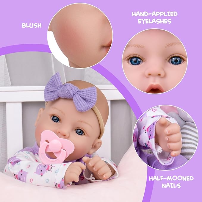 Aori Lifelike Reborn Baby Dolls Girl - Realistic 18-Inch Newborn Baby Doll That Look Real, Nice Gift Set for Kids, Parents-to-be, Grandparents