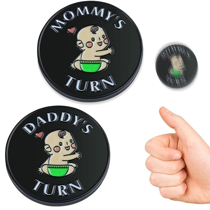 Fathers Day New Baby Gifts for Parents,Double-Sided Decision Coin Gift for New Mom & Dad,Funny Baby Shower Gifts for Couple,Gifts for Pregnant Women as Halloween Thanksgiving Christmas Gift,D-Black