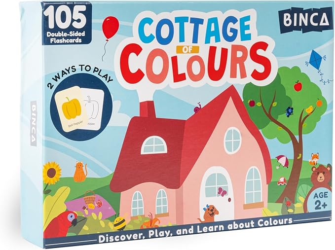 Cottage of Colours Flash Cards for Toddlers, Educational Montessori Toys, Preschool Classroom Must Haves with a Color Wheel Spinner, Explore Fruits, Vegetables, Bugs Birthday Gifts for Kids 2,3,4 Yrs
