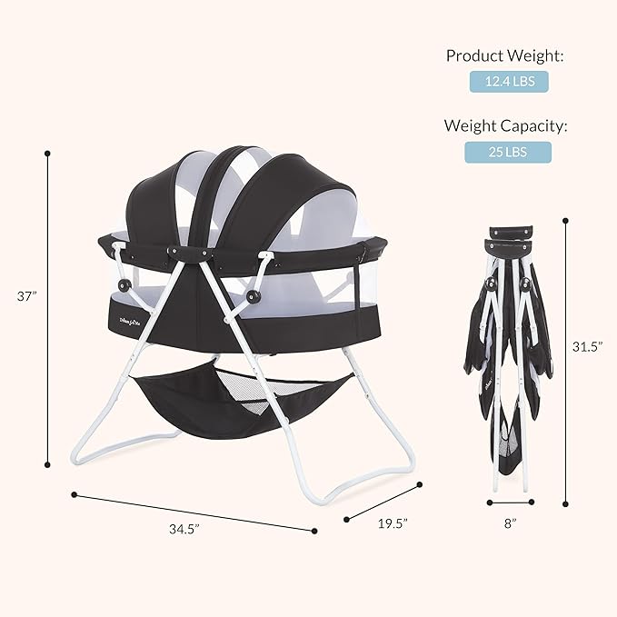 Dream On Me Karley Bassinet in Black