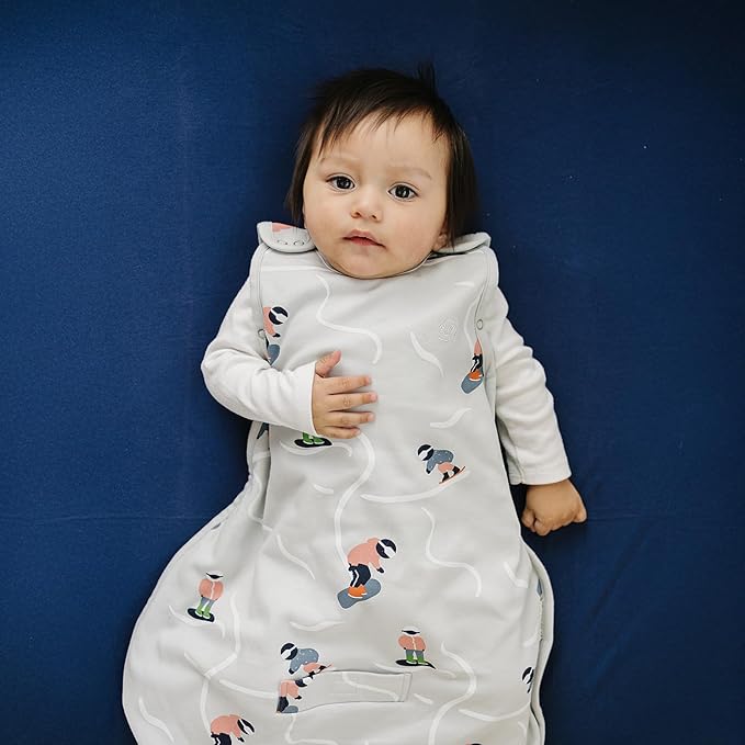 Woolino Toddler Sleeping Sack, 4 Season, Merino Wool and Organic Cotton, Baby Sleep Bag, 2-4 Years, Snowboarder