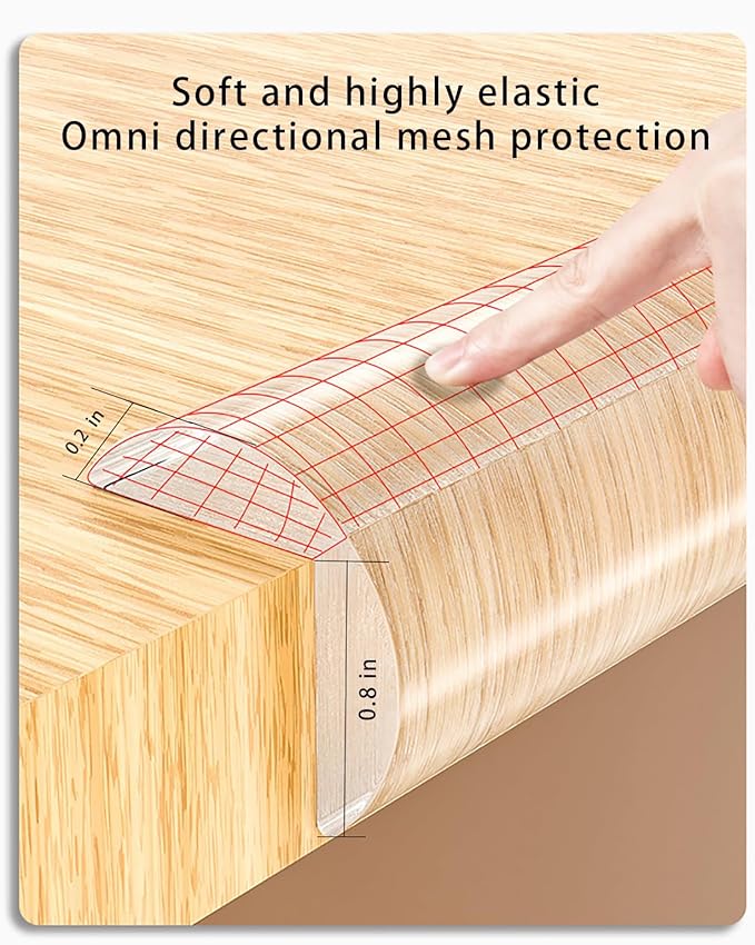 Edge Protector Strip, Corner Protector Baby,Corner Protectors for Furniture with3M Adhesiveft,Crib Rail Covers for Teething Safe for Table, Fireplace (0.8x0.8 in Width 13.1 ft Length)