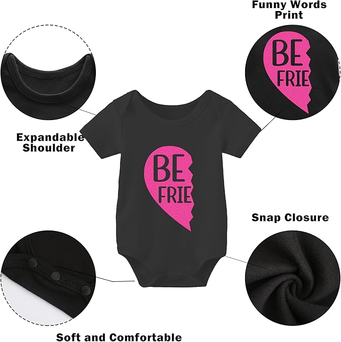 YSCULBUTOL Baby Twins Bodysuits Best Friends Forever Baby Clothes Set with Bibs Girl Outfit with hat
