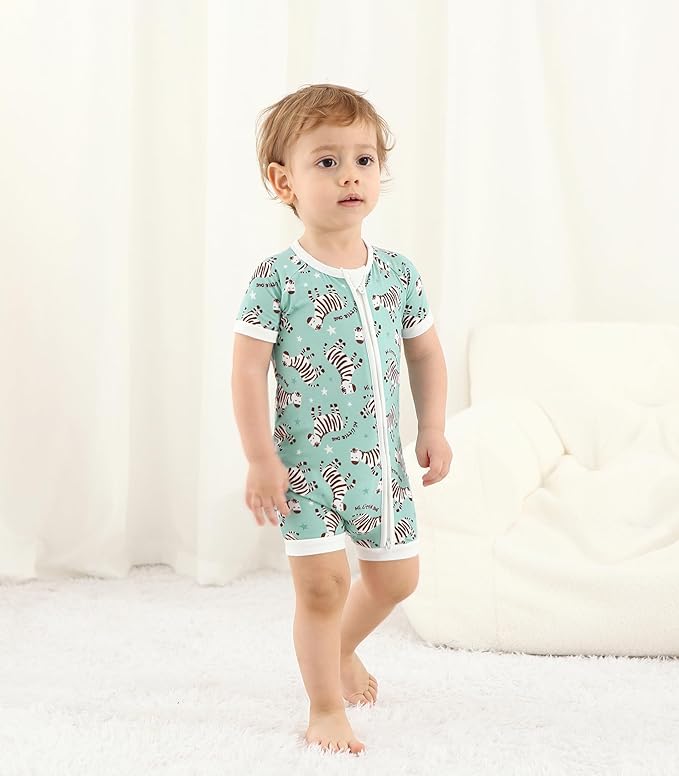 Baby Boy Romper Toddler Boys Short Sleeve Shorts Soft Jumpsuit Outfit Viscose Made from Bamboo