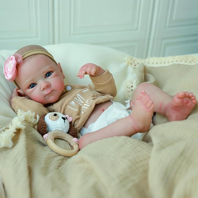 Realistic Reborn Baby Dolls - 20 Inch Cute Silicone Baby Girl Doll, Lifelike Newborn with Full Vinyl Body,Real Life Baby Dolls with Accessories for 3+ Years Old Kids Gifts