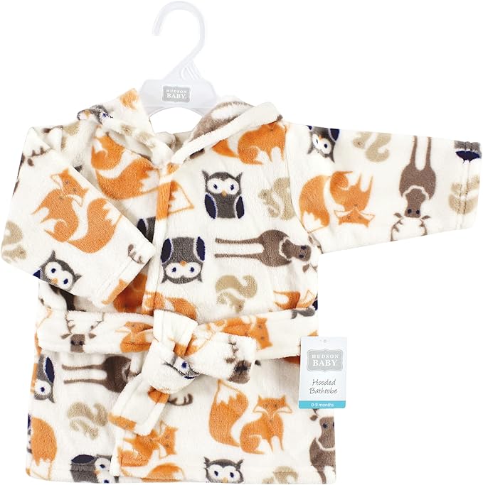 Hudson Baby Unisex Baby Plush Animal Face Bathrobe