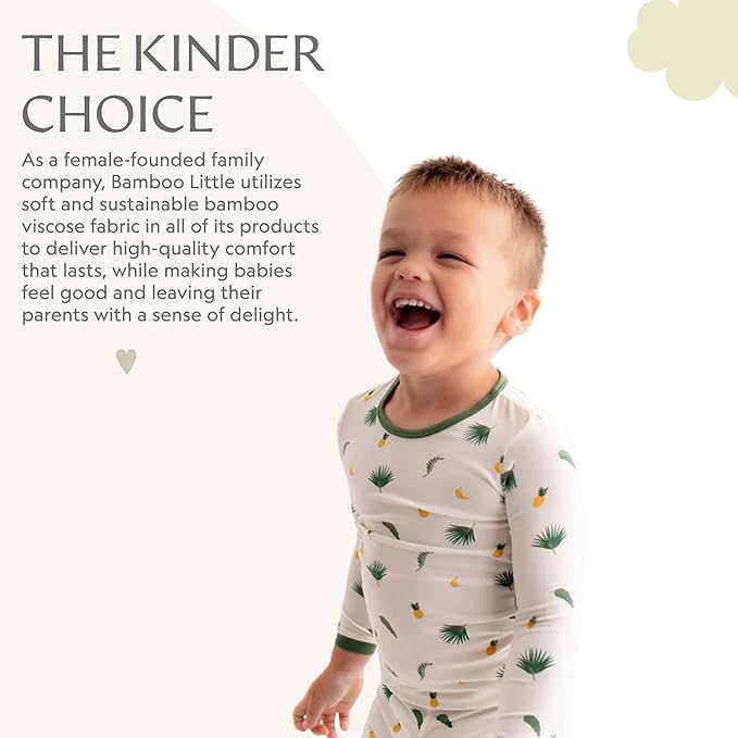 Toddler Pajamas – 95% Bamboo Viscose, 5% Spandex – Soft, Breathable Long-Sleeve Pajama Set for Kids, Sleepwear, Imported