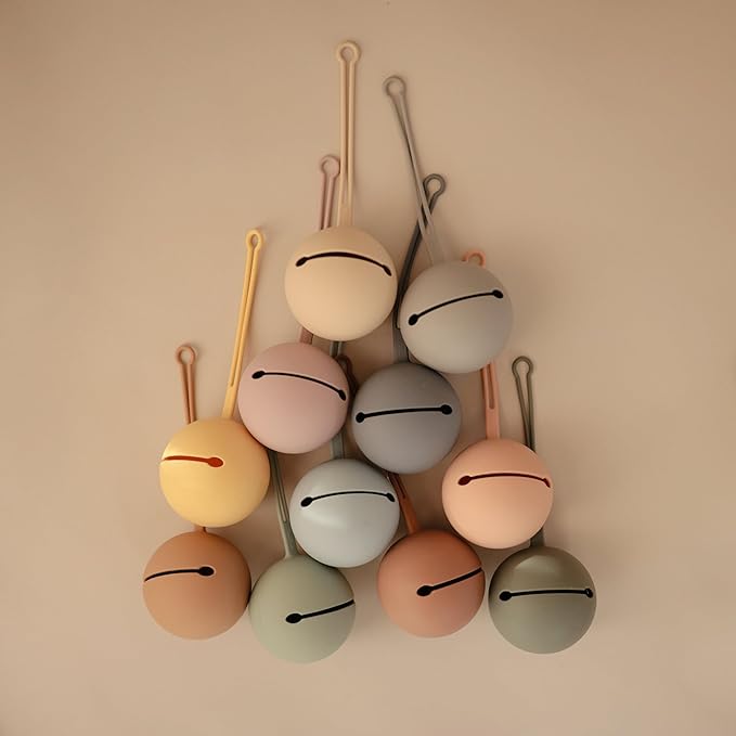 mushie Silicone Pacifier Holder Case (Stone)