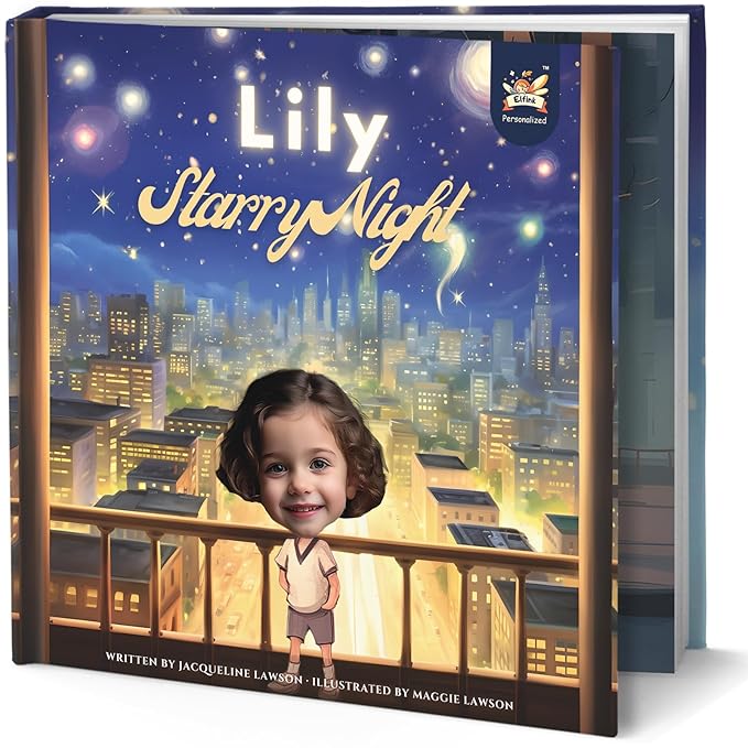 Personalized Children Story Book - Starry Night - Customized Name & Photo - Baby Gifts - Bedtime Story - Elfink (Soft Cover)
