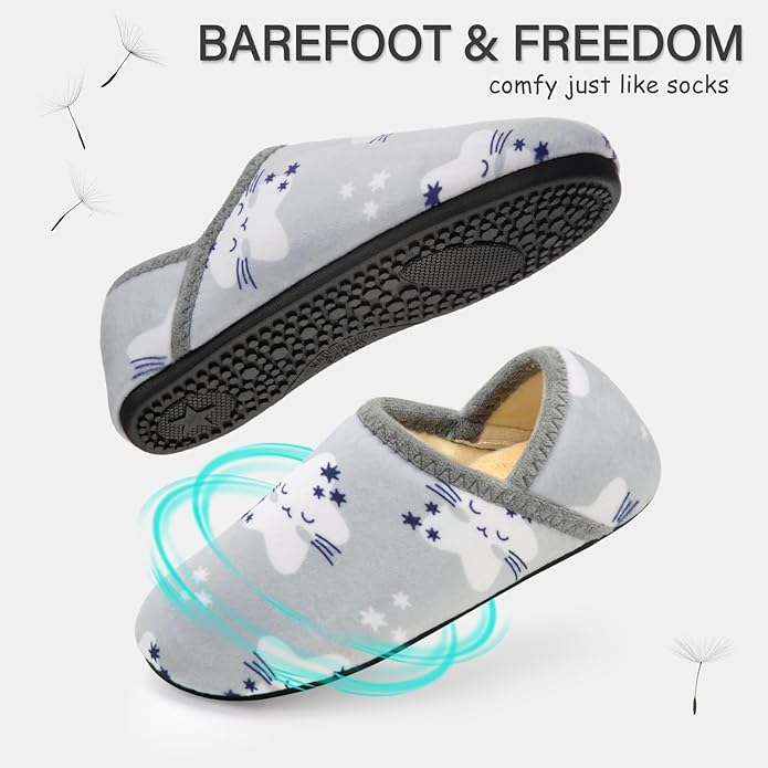 ATHMILE House Slippers for Women Men Indoor Barefoot Slippers Socks Furry Slip on House Shoes Cozy Comfy for Home Bedroom Travel Yoga