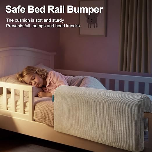 Bed Rail Bumpers Protector, Hospital Bed Rails Padding, Loft Beds and Bunk Beds Bumpers Protector, Premium Soft Memory Foam - Anti-Bump | Fall Prevention, Size 35.4 x 5.5 x 11.8 Inches, Gray