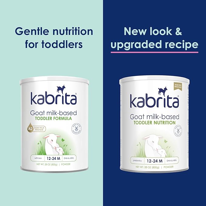 Kabrita Goat Milk Toddler Nutrition, 12-24 Months - Easy to Digest, Contains Vitamin D, Calcium, Iron, DHA, Non-GMO - Gentle on Sensitive Tummies - Supports Gut Health & Sleep - 28oz