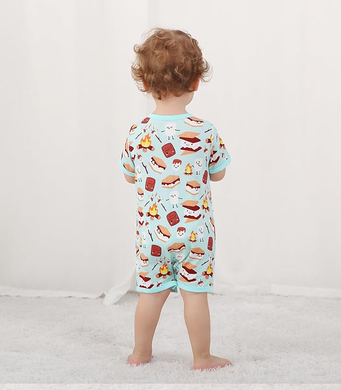 Baby Boy Romper Toddler Boys Short Sleeve Shorts Soft Jumpsuit Outfit Viscose Made from Bamboo