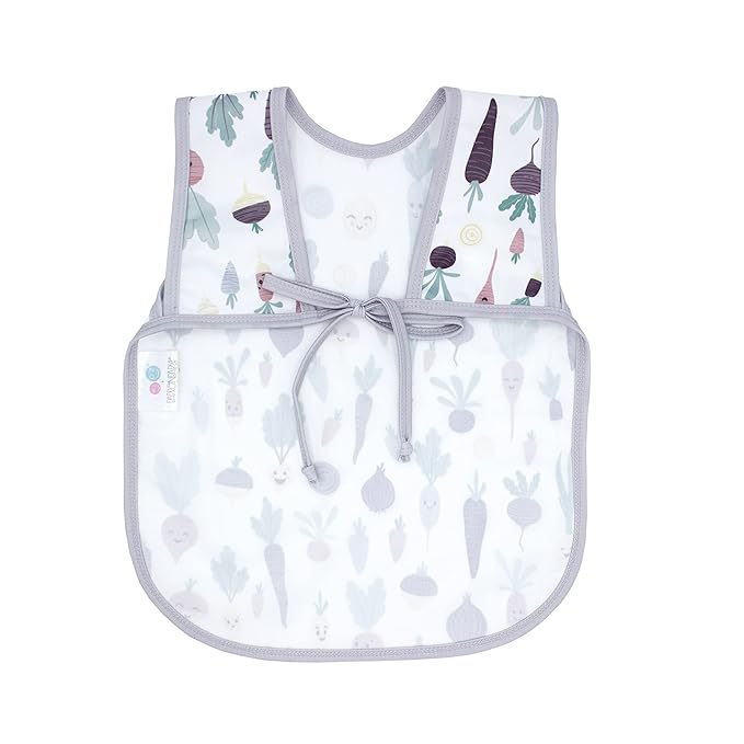 BapronBaby Root Veggies Bapron - No Neck Tie Safer Bib for Baby & Toddler - Soft Waterproof Stain Resistant - Machine Washable - Sz Baby/Toddler 6m-3T