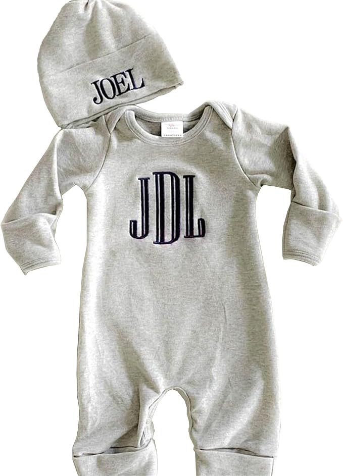 Personalized Baby Romper Hospital Newborn Coming Home Outfit Custom Embroidery Name Infant Sleepwear Gift for Baby Shower