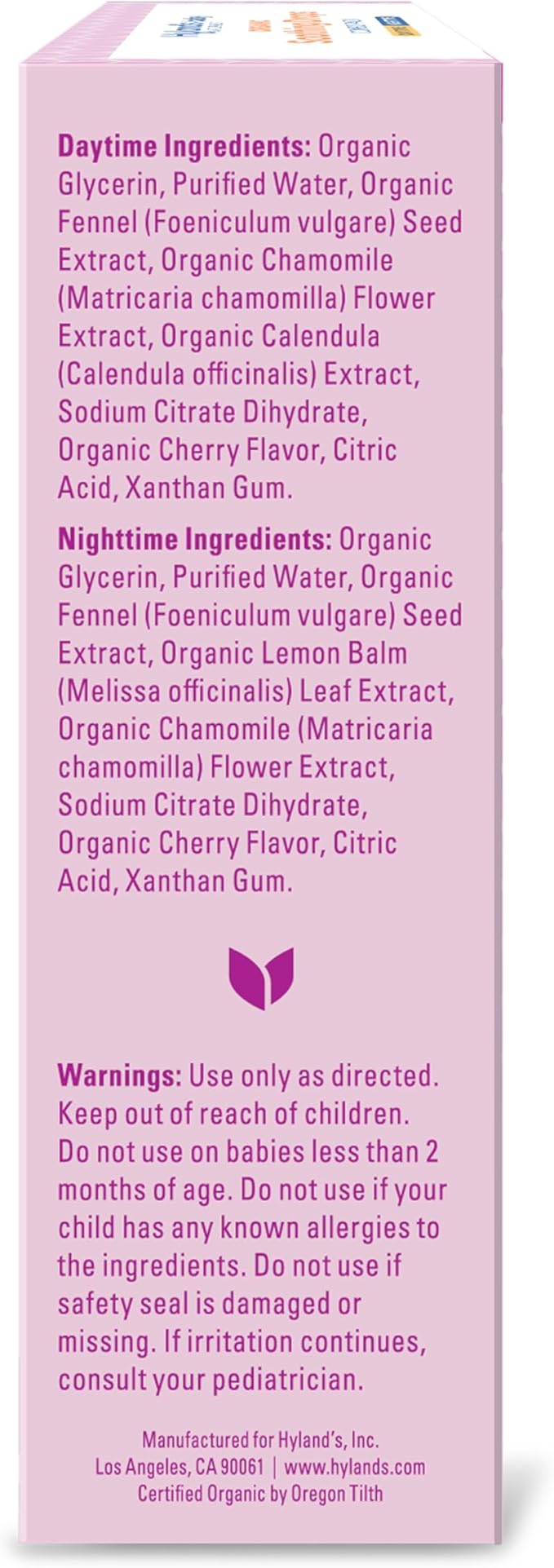 Hyland's Baby Organic Daytime and Nighttime Soothing Drops Combo Pack, Drops for Oral Discomfort, 2 oz.