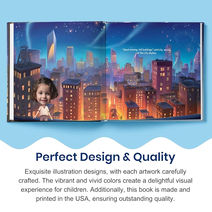 Personalized Children Story Book - Starry Night - Customized Name & Photo - Baby Gifts - Bedtime Story - Elfink (Soft Cover)