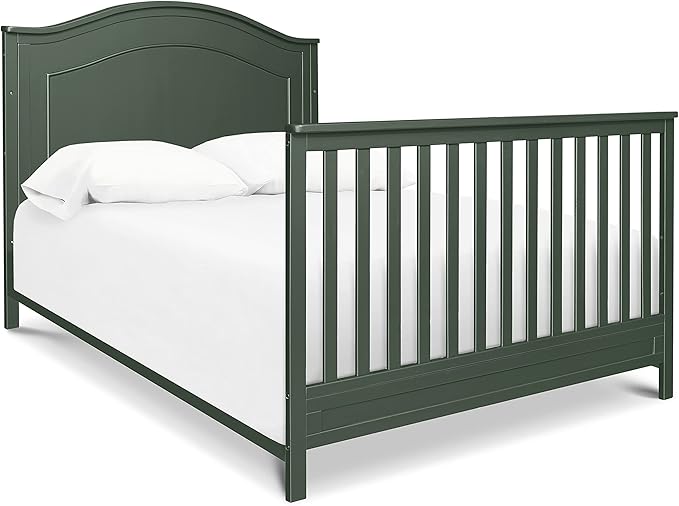 DaVinci Charlie 4-in-1 Baby Crib Convertible to Toddler Bed, Daybed, Full-Size Bed - Easy Assembly - GREENGUARD Gold Certified - 4 Adjustable Heights, Conversion Kit Sold Separately - Forest Green