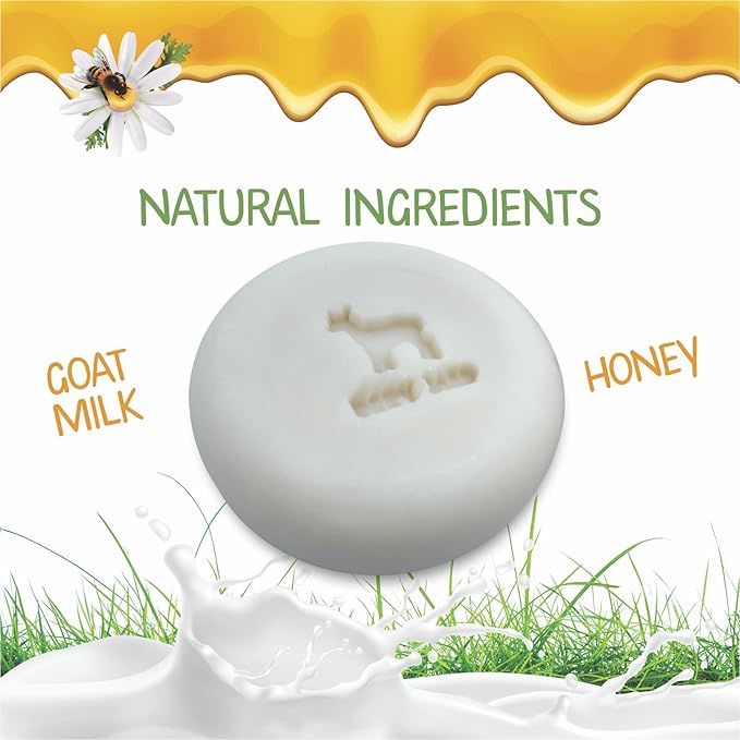 MADE IN USA Baby Soap Bar with Goat Milk and Honey - Naturally Cold Processed from Organic Ingredients - Delicate for Newborn Skin, Gift for babys, Kids, Toddlers and Adults - Handmade in USA