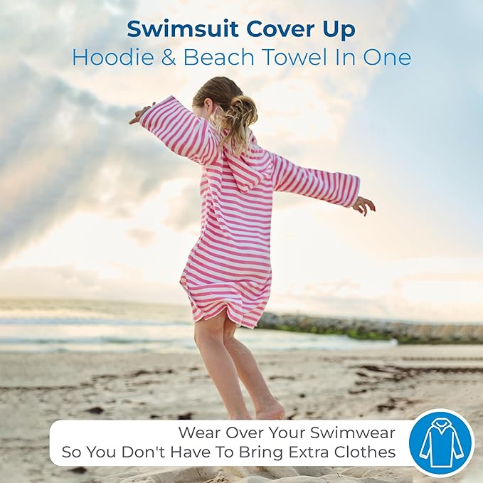 SAMMIMIS Kids Bathrobe and Boys & Girls Swim Cover Up - Hooded Kids Beach Towels - Towel Poncho - Turkish Cotton - Small (2-5 Years)