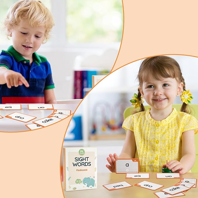 WJPC 58 Cards, 116PCS High Frequency Sight Words Flash Cards for (Pre-K, Pre-Kindergarten, Kindergarten, 4,5, 6Years Ages Kids Boys Girls Toddler Flash Cards for 4-6 Years.